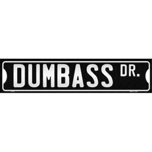 HILARIOUS Novelty GAG Gift Idea Funny DUMB DUMMY Street Sign